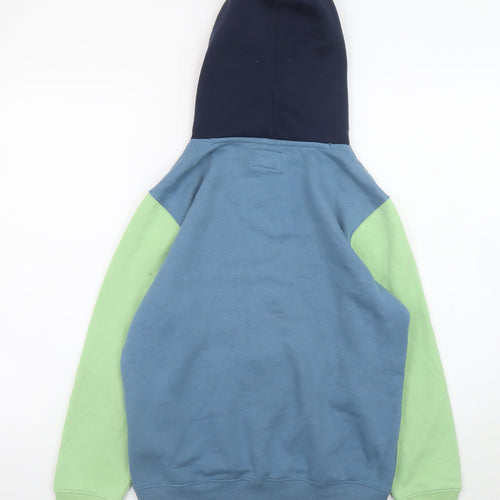Billabong Boys Blue Green Hoodie Size 14 Pullover Cotton Blend Hooded