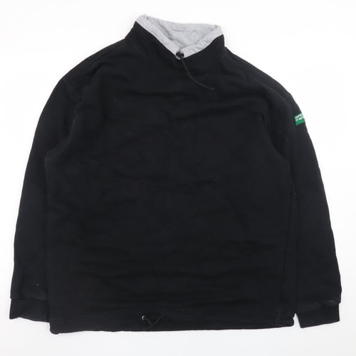United Colors of Benetton Men's Black XL High Neck Pullover Sweatshirt