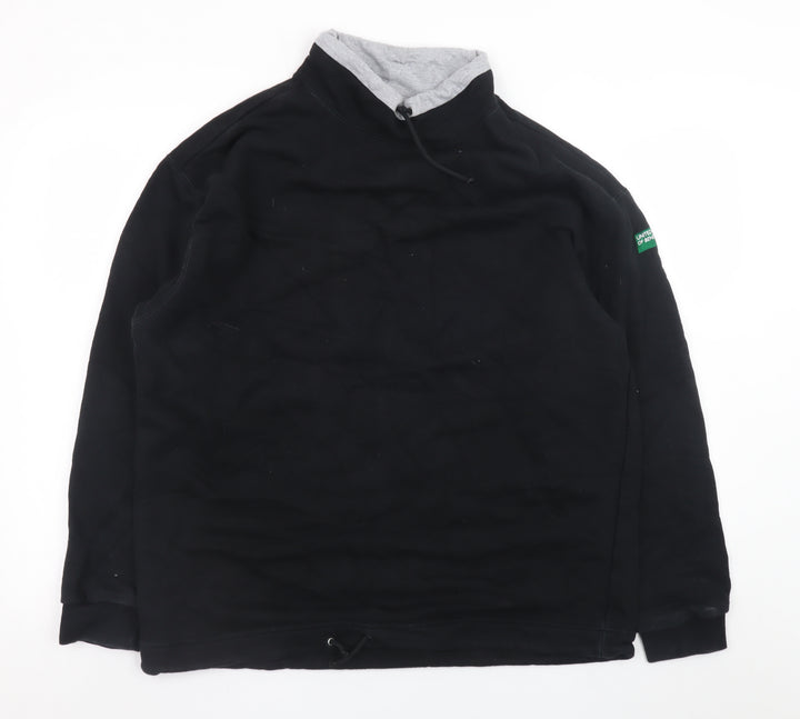 United Colors of Benetton Men's Black XL High Neck Pullover Sweatshirt