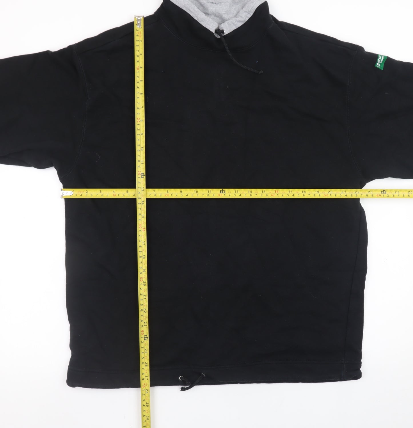 United Colors of Benetton Men's Black XL High Neck Pullover Sweatshirt