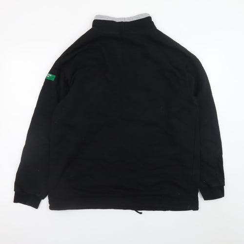 United Colors of Benetton Men's Black XL High Neck Pullover Sweatshirt
