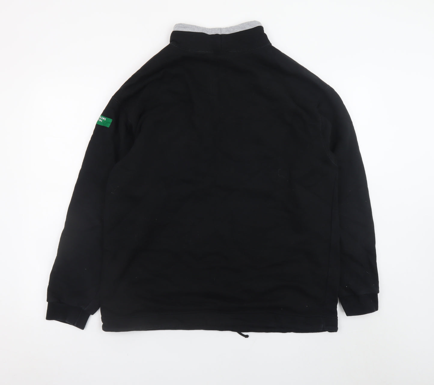 United Colors of Benetton Men's Black XL High Neck Pullover Sweatshirt