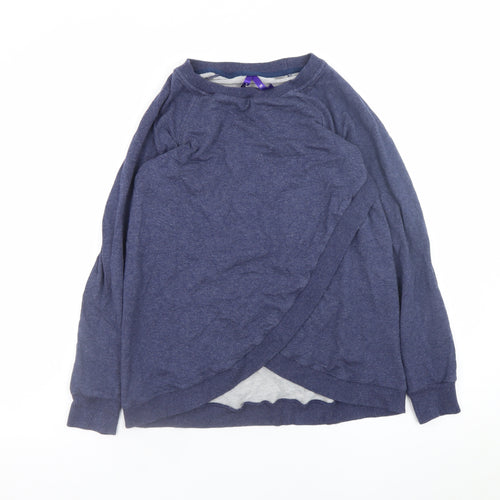 Seraphine Womens Blue Wrap Maternity Sweatshirt XS Viscose Blend
