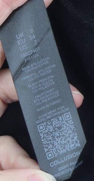 Collusion Men's Black Pullover Hoodie Size S Logo Fleece