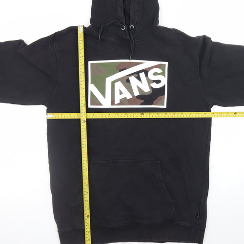 Vans Mens Black Pullover Hoodie Medium Camouflage Logo Fleece