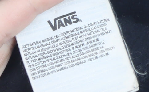 Vans Mens Black Pullover Hoodie Medium Camouflage Logo Fleece