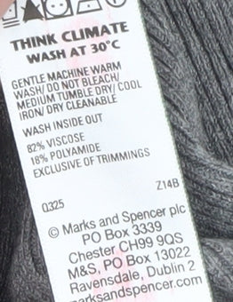 Marks and Spencer Women’s Grey Beaded V-Neck Knit Jumper Medium