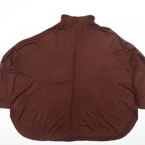 JD Williams Women Brown High Neck Knit Jumper Size M