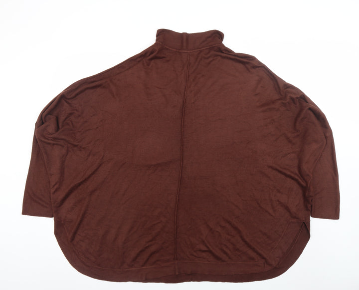 JD Williams Women Brown High Neck Knit Jumper Size M