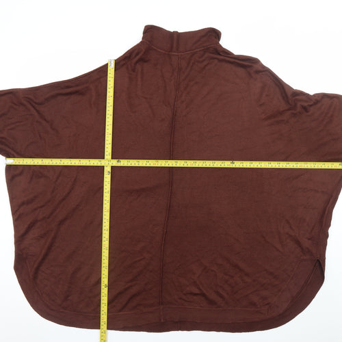 JD Williams Women Brown High Neck Knit Jumper Size M