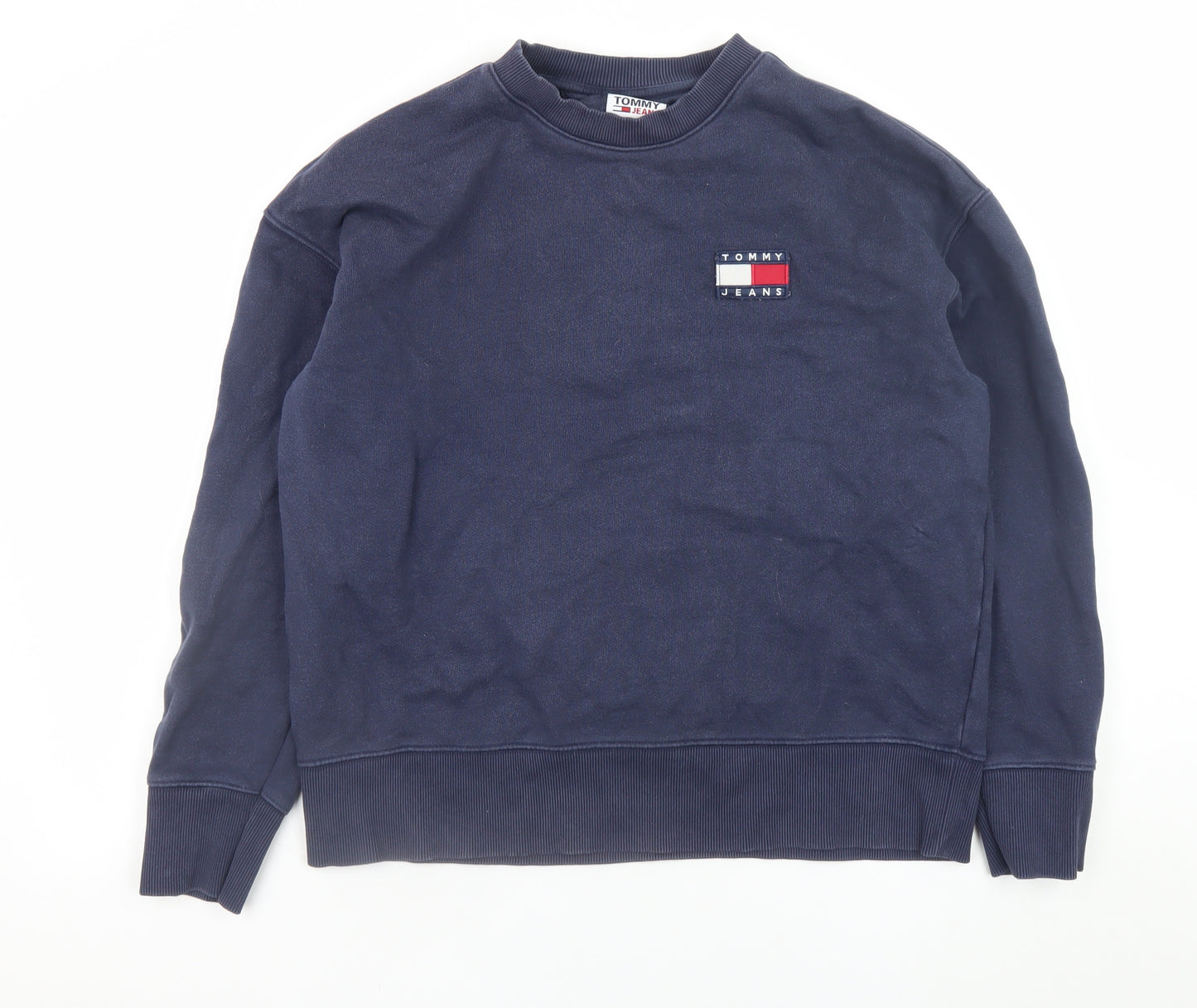 Tommy Jeans Mens Blue Cotton Crew Neck Pullover Sweatshirt M