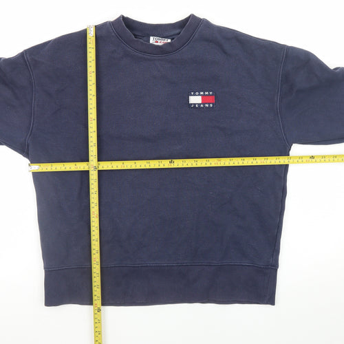 Tommy Jeans Mens Blue Cotton Crew Neck Pullover Sweatshirt M