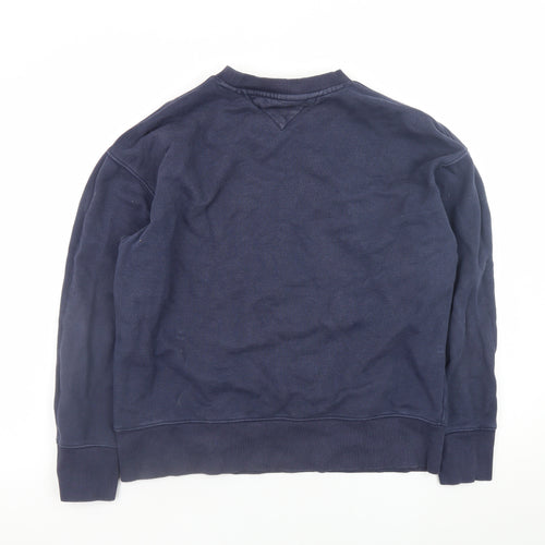 Tommy Jeans Mens Blue Cotton Crew Neck Pullover Sweatshirt M