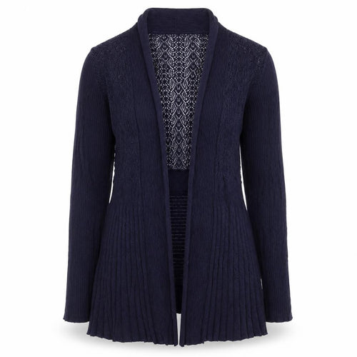 Belldini Women’s Blue Open Knit Long Sleeve Cardigan M