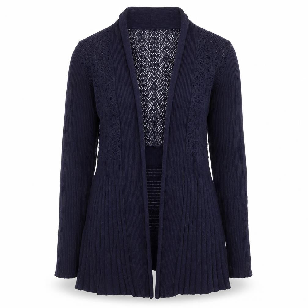 Belldini Women’s Blue Open Knit Long Sleeve Cardigan M