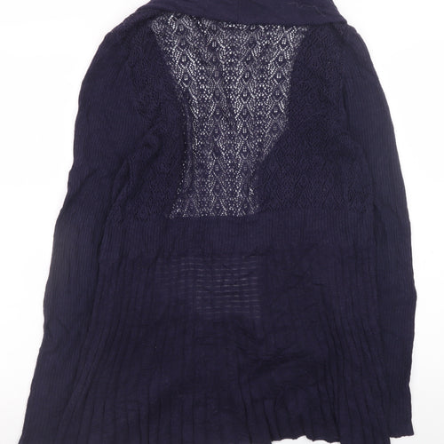 Belldini Women’s Blue Open Knit Long Sleeve Cardigan M