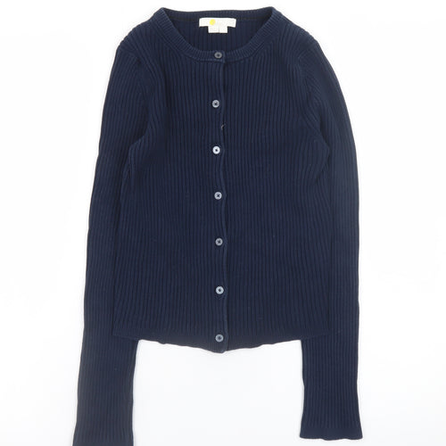 Boden Women's Blue Rib Knit Cotton Cardigan Size S