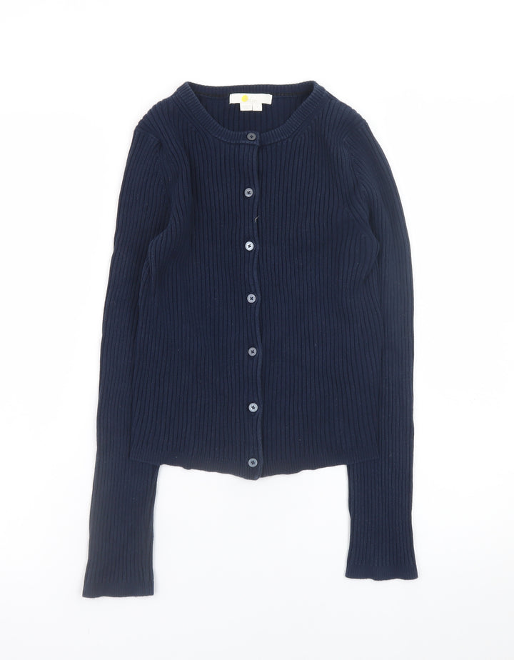 Boden Women's Blue Rib Knit Cotton Cardigan Size S