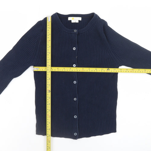 Boden Women's Blue Rib Knit Cotton Cardigan Size S