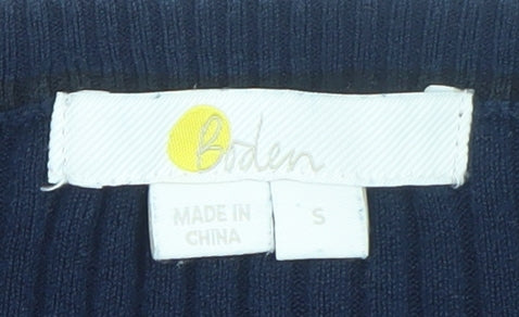 Boden Women's Blue Rib Knit Cotton Cardigan Size S