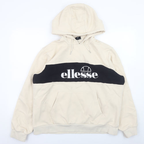 Ellesse Women's Beige Hoodie UK 18 Pullover Hooded Sweatshirt