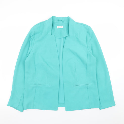 Damart Women's Green Size 14 Lined Open Blazer Jacket