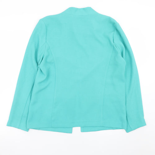Damart Women's Green Size 14 Lined Open Blazer Jacket