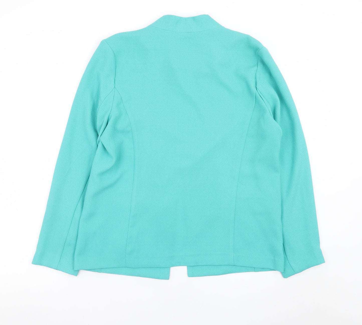 Damart Women's Green Size 14 Lined Open Blazer Jacket