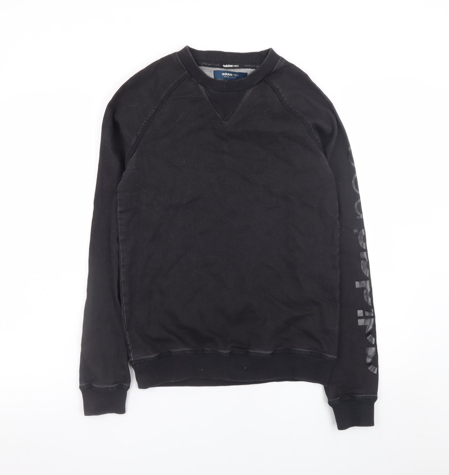Adidas Neo Men's Black XS Pullover Sweatshirt With Logo Sleeve