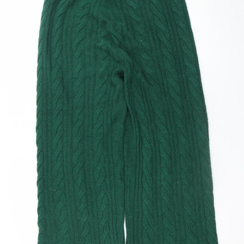 In The Style Women Green Cable Knit Wide-Leg Lounge Sweatpants Size 14