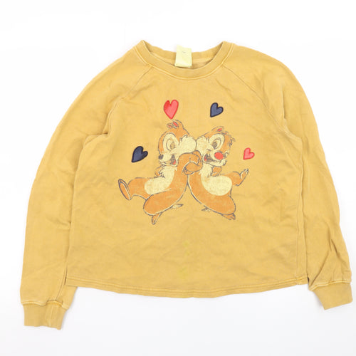 Disney Womens Yellow Chip 'n' Dale Pullover Sweatshirt UK S