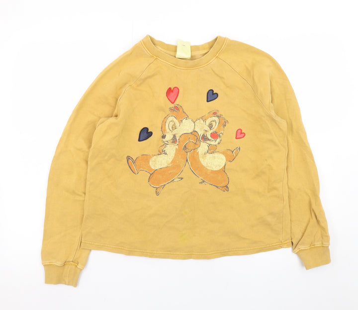 Disney Womens Yellow Chip 'n' Dale Pullover Sweatshirt UK S