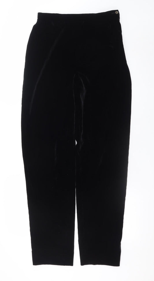 Marks and Spencer Women’s Black Velvet High Rise Straight Trousers Size 14