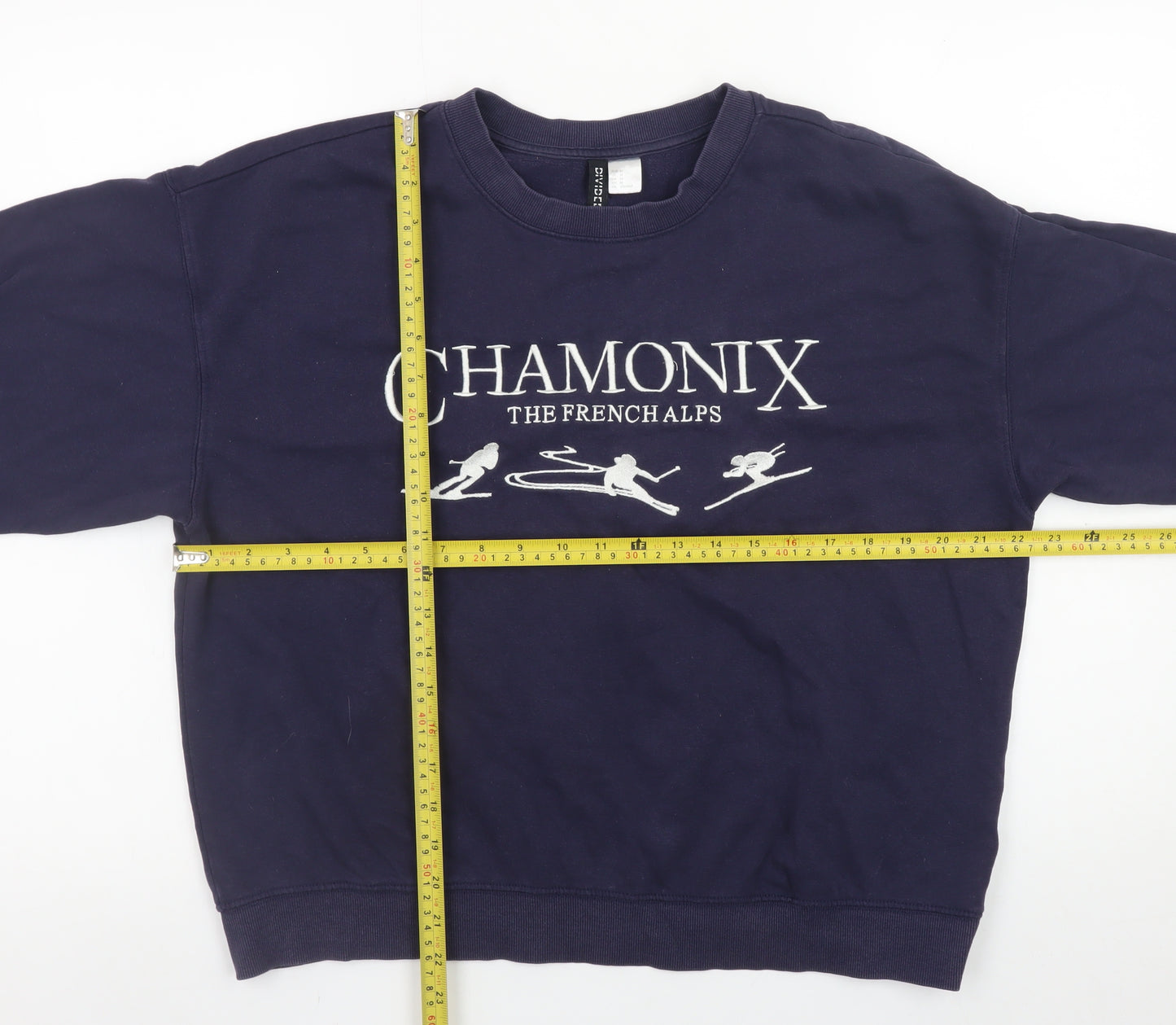 H&M Divided Women's Navy Chamonix Ski Graphic Cotton Sweatshirt M
