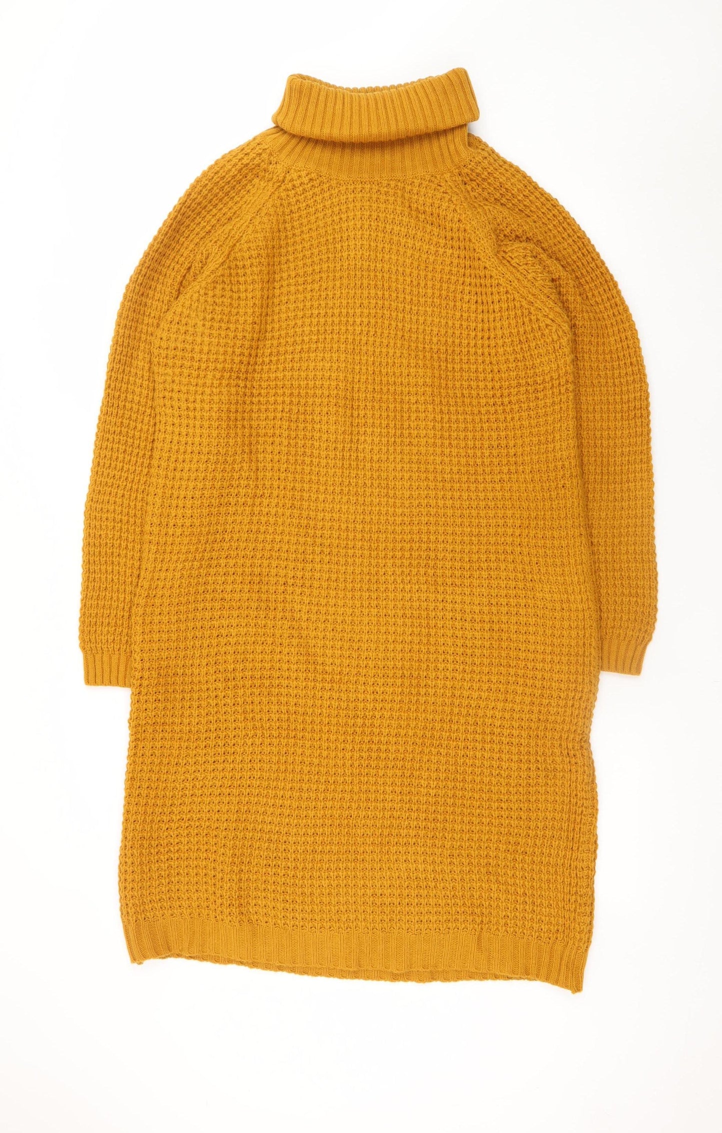 Chemistry Women’s Yellow Knit Jumper Dress XL Roll Neck