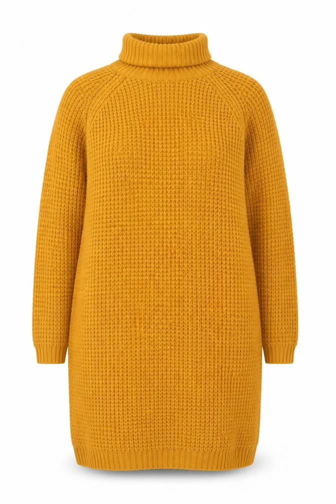 Chemistry Women’s Yellow Knit Jumper Dress XL Roll Neck