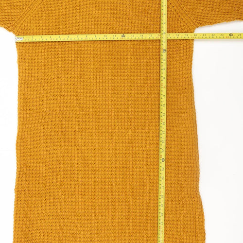 Chemistry Women’s Yellow Knit Jumper Dress XL Roll Neck