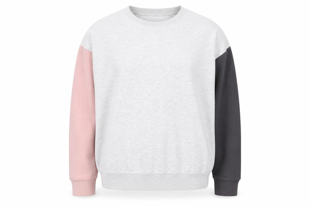 Front view of New Look women’s grey colourblock sweatshirt medium casual pullover