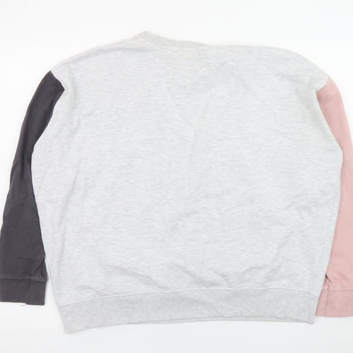 New Look Womens Grey Colourblock Sweatshirt Medium Casual Pullover