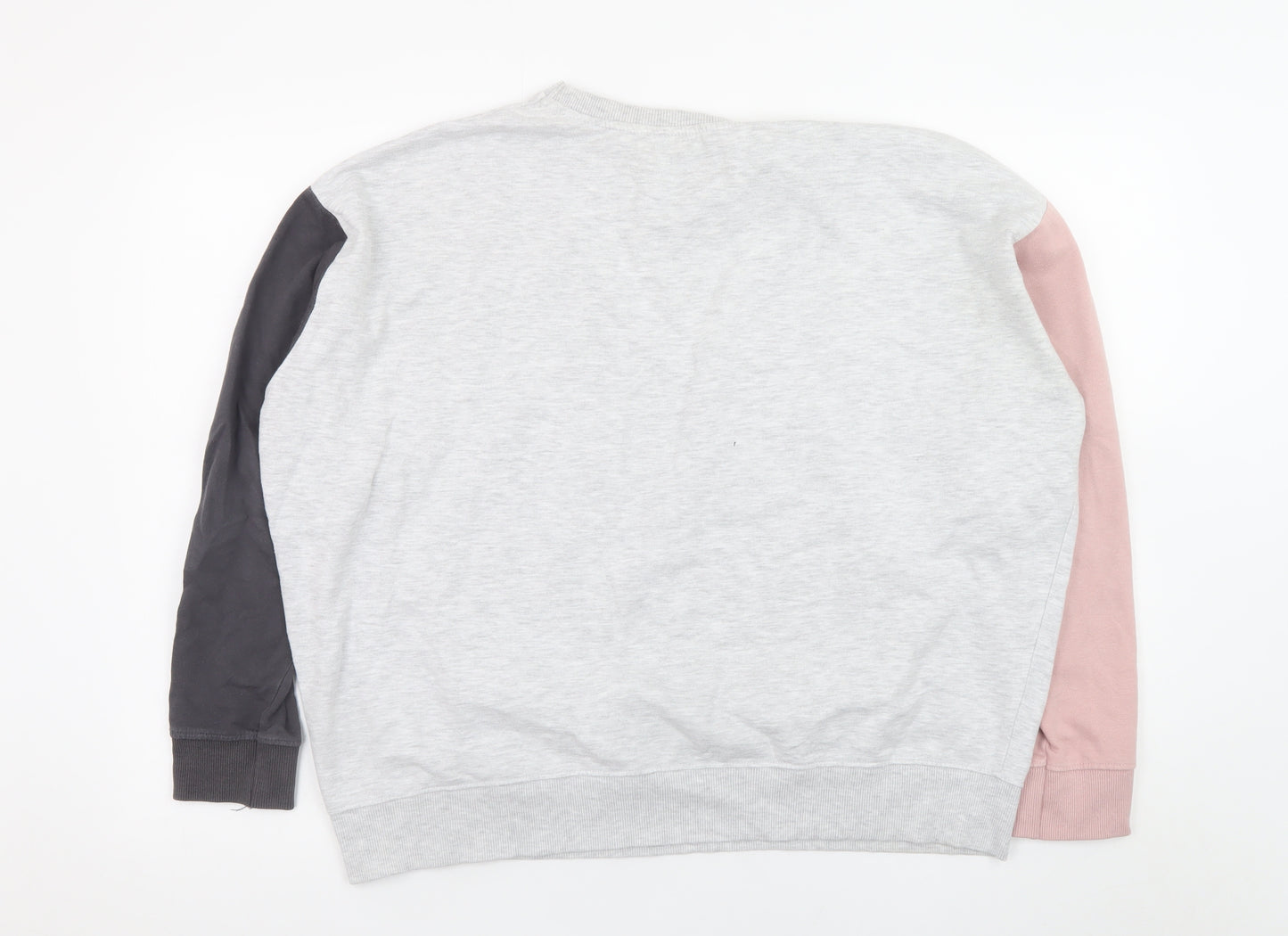 New Look Womens Grey Colourblock Sweatshirt Medium Casual Pullover