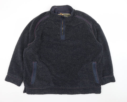 Mantaray Men’s Blue 3XL Fleece 1/4 Zip Jacket Warm Lined