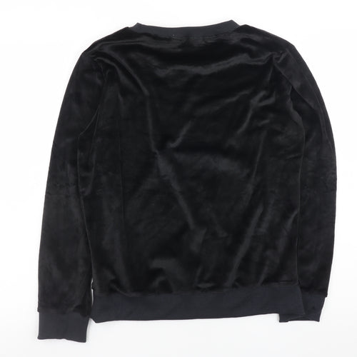 Wikoan Womens Black Velour Pullover Sweatshirt Size M