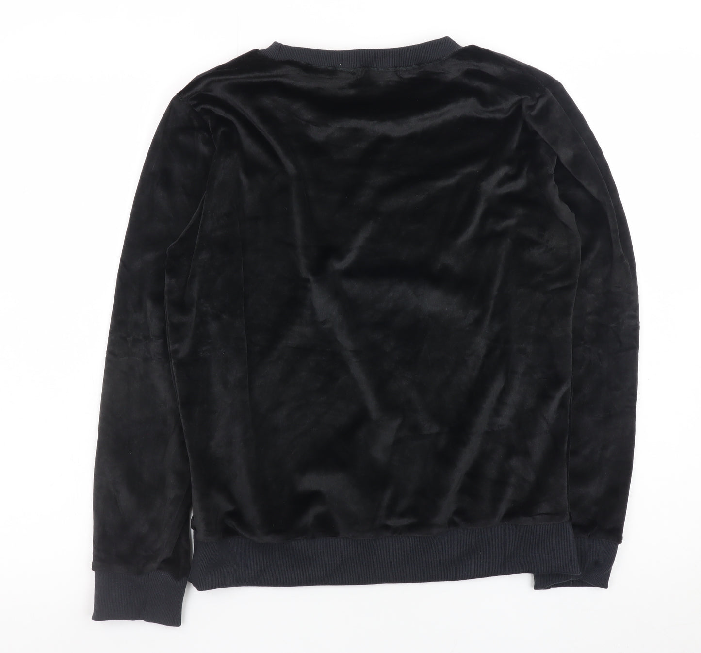 Wikoan Womens Black Velour Pullover Sweatshirt Size M