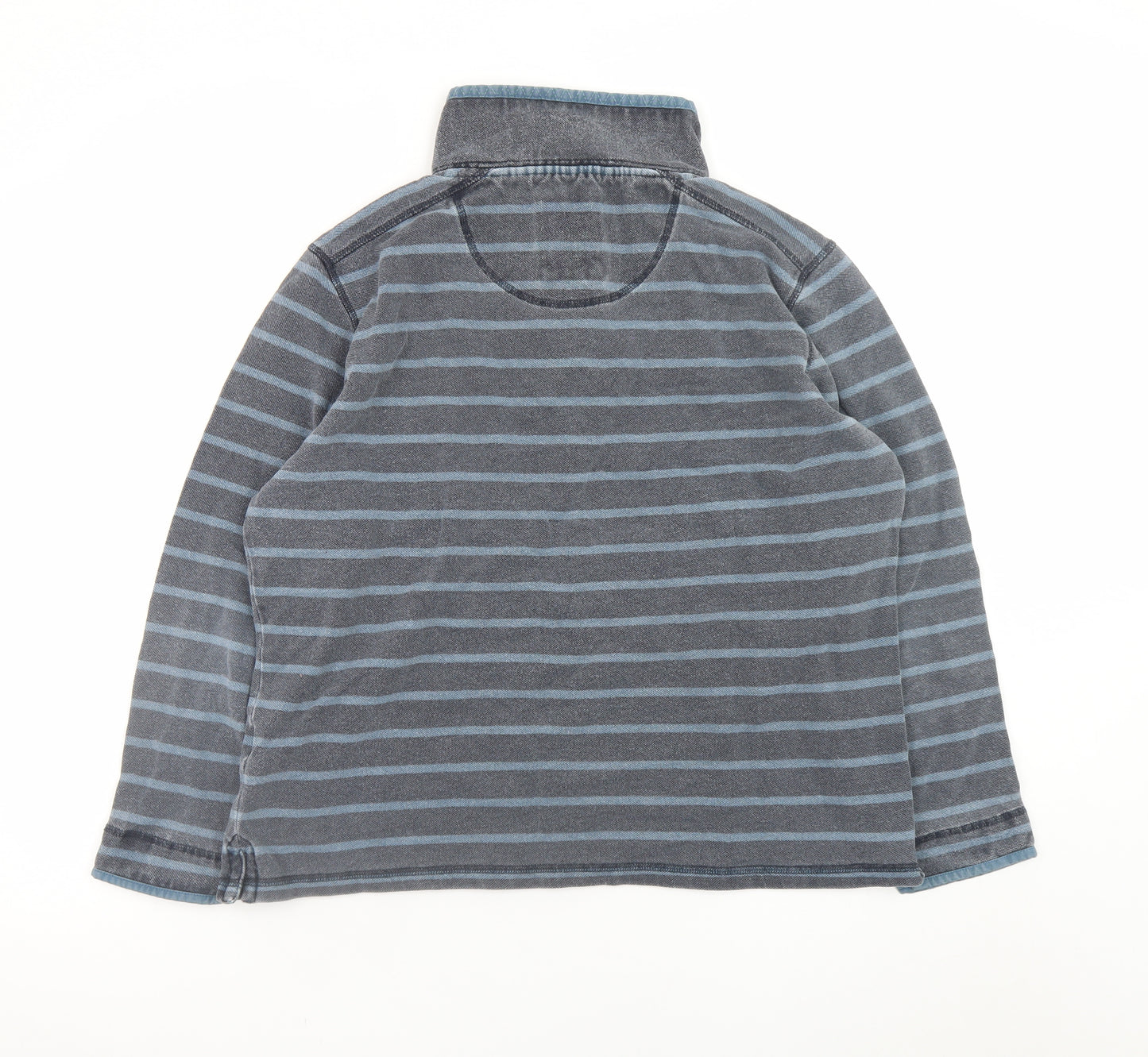 Crew Clothing Co. Men's Blue Striped Henley Sweatshirt Size L