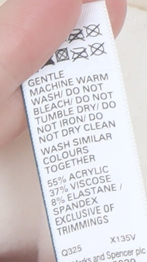 Marks and Spencer Women Ivory Long Sleeve Heatgen Pullover Size 14