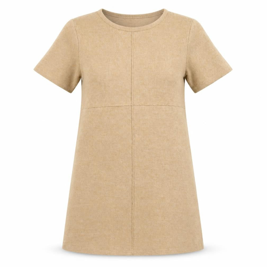 Zara Women Beige Size 10 Shift Short Sleeve Knit Dress