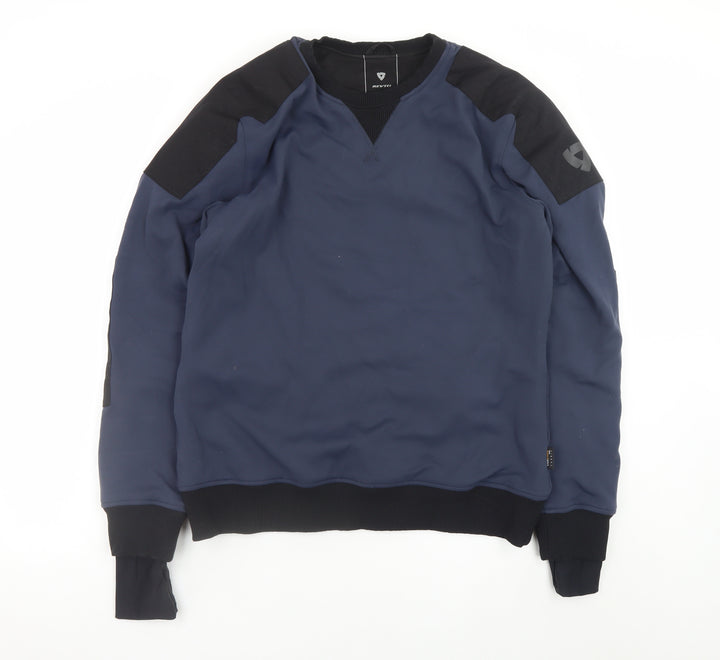 Rev'it Men's Blue Pullover Crew Neck Motorcycle Sweatshirt Size L