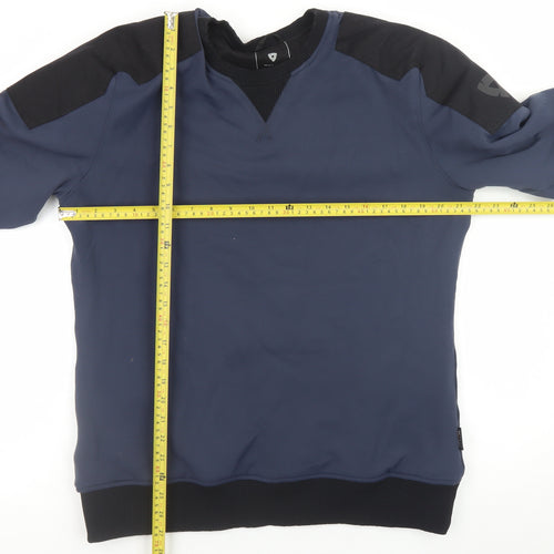 Rev'it Men's Blue Pullover Crew Neck Motorcycle Sweatshirt Size L