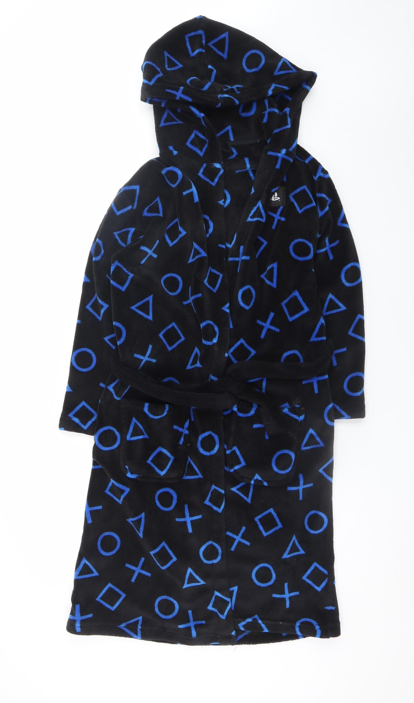 Marks and Spencer Boys Black Fleece PlayStation Hooded Robe 11-12 Years