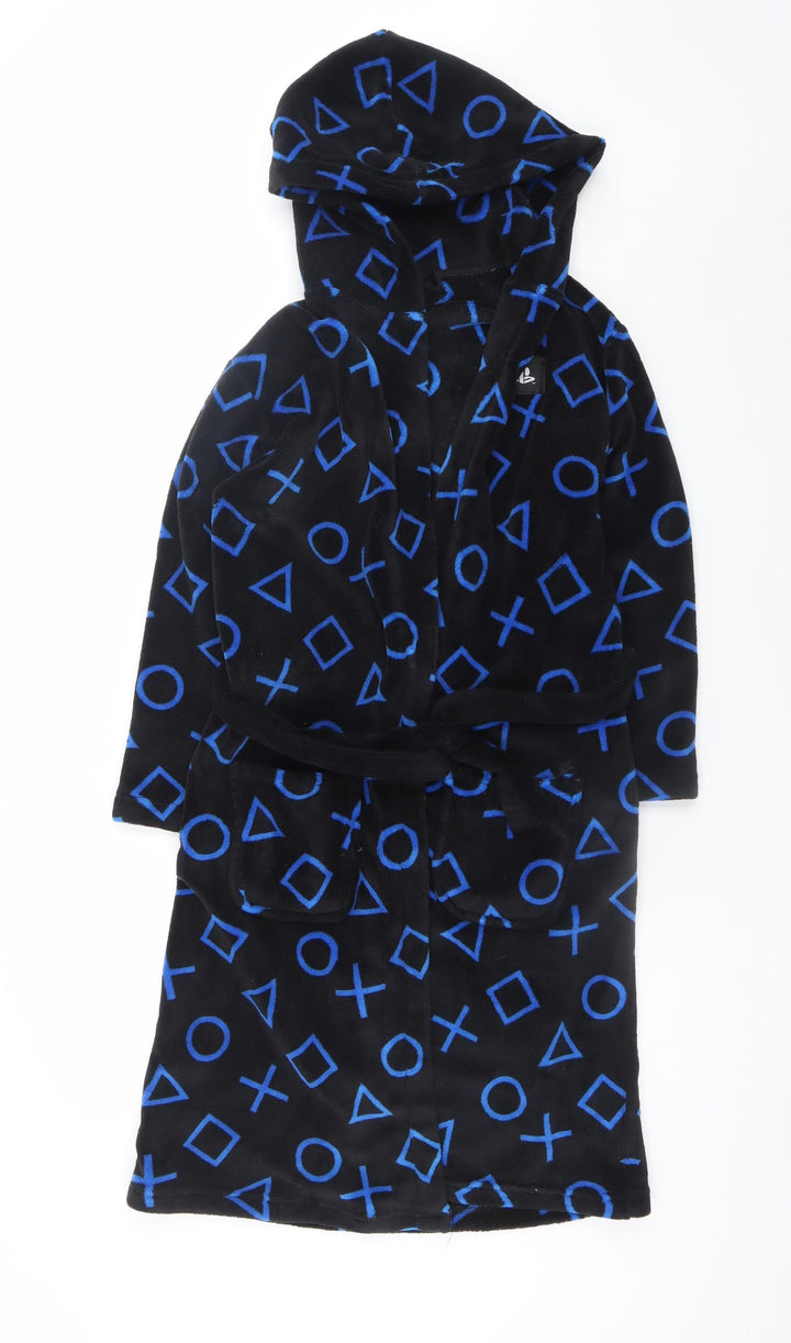 Marks and Spencer Boys Black Fleece PlayStation Hooded Robe 11-12 Years